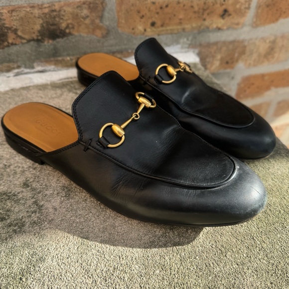 Gucci Princetown Leather Slippers/Mules Sz 37 - Picture 3 of 9